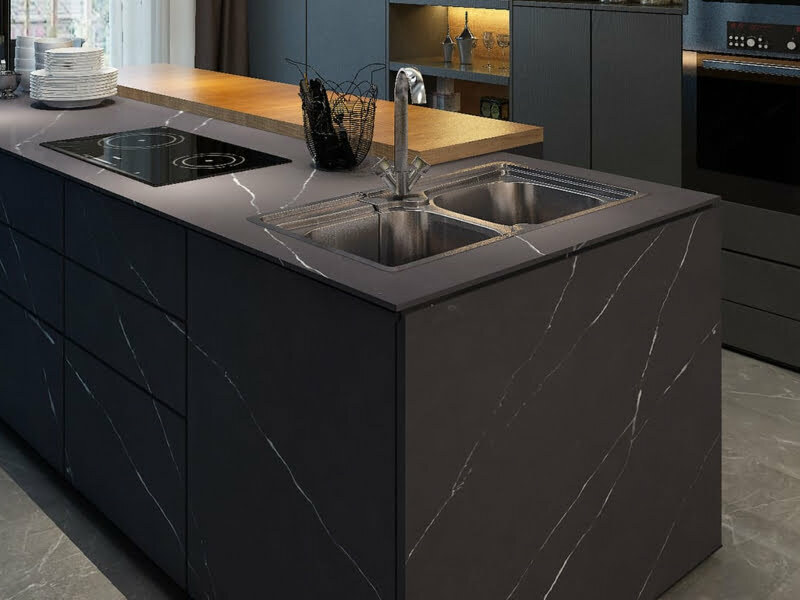 Nero Marquina Quartz | Solid Stone Worktops Ltd